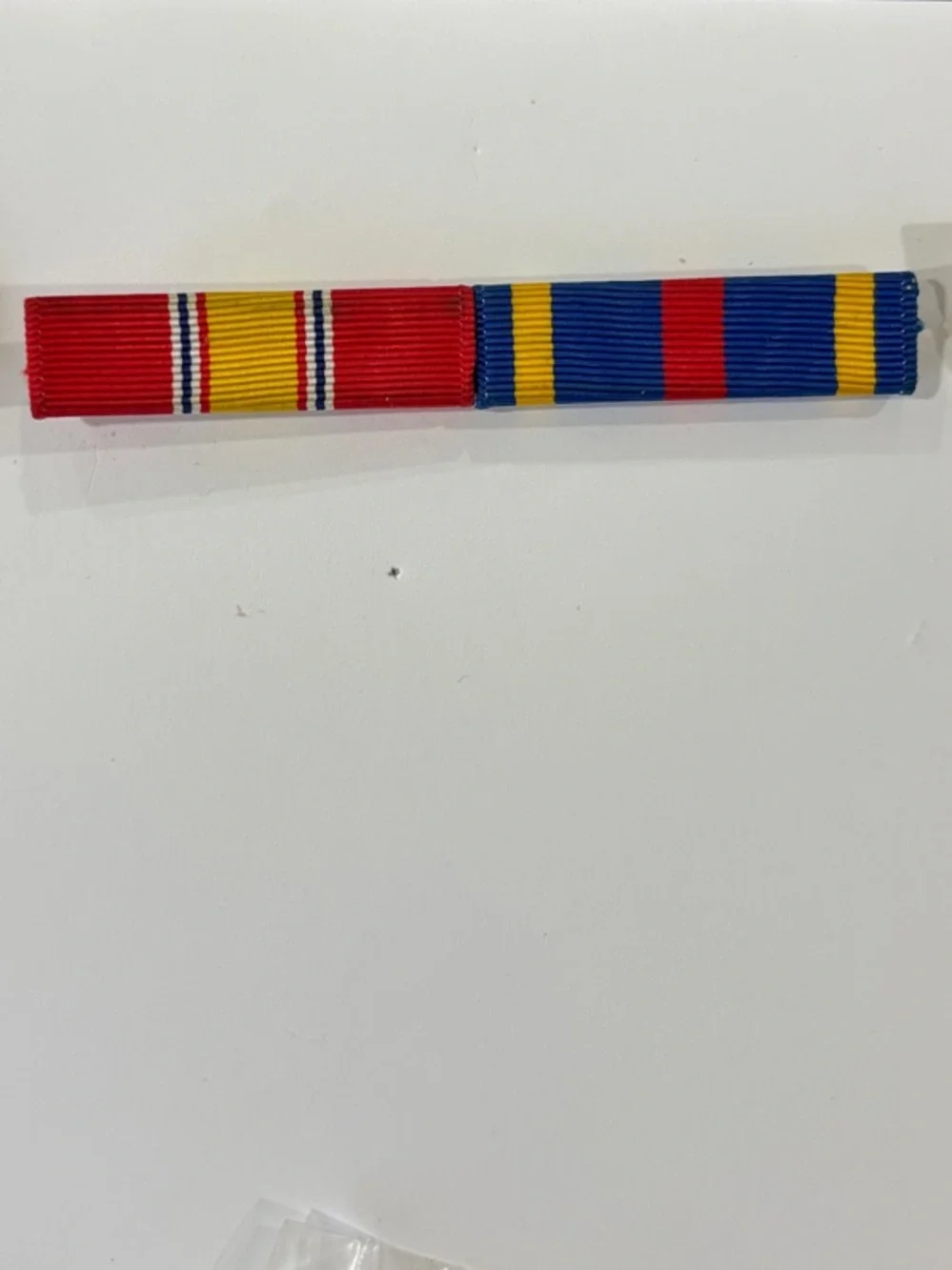 U.S. Army Silver Fork and Insignia Pins with Multi-Color Ribbon